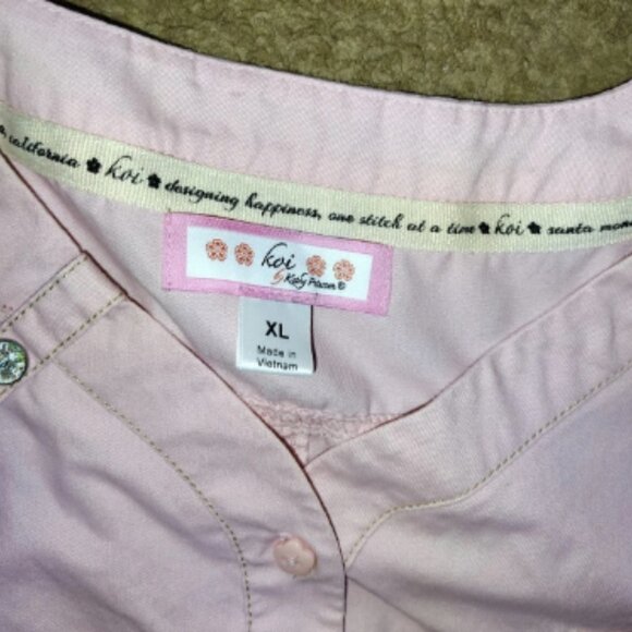 Women's Koi By Kathy Peterson Pink Women's Scrub Set Size XL Cotton Polyester Bl - Picture 10 of 11